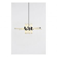 roll & hill castle pendant 18-01 black finish cream glass