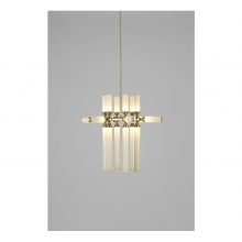 roll & hill castle pendant 18-02 brass finish cream glass