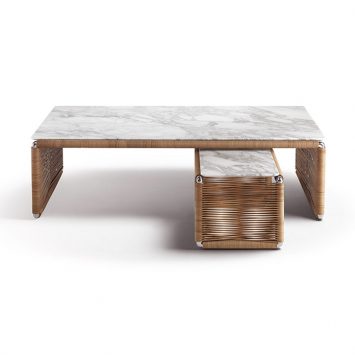 flexform tindari coffee table and side table on a white background