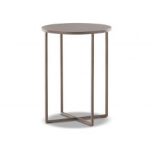 minotti duchamp bronze table round on a white background