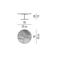 line drawing and dimensions for minotti bellagio coffee table round