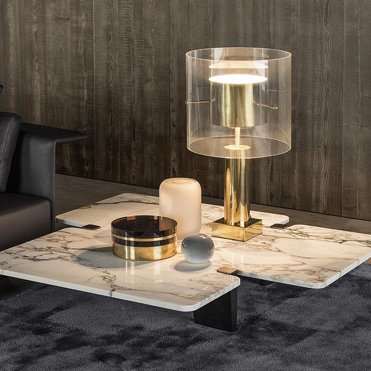 modern living room featuring a minotti jacob coffee table