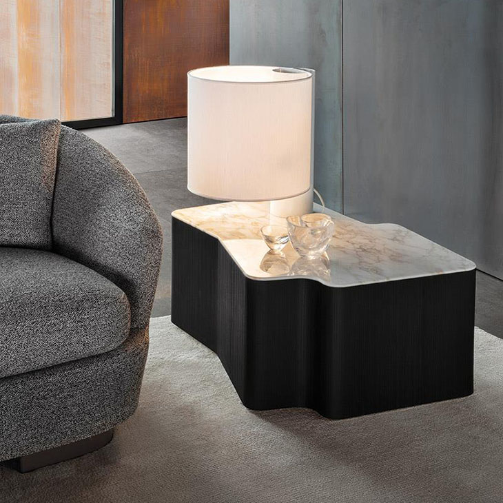 modern living room featuring a minotti lou table