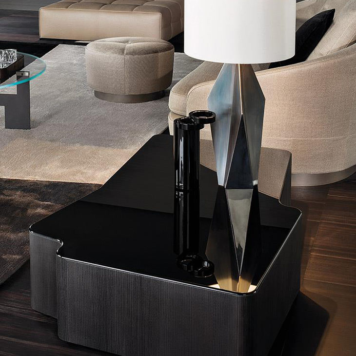 modern living room featuring a minotti lou table
