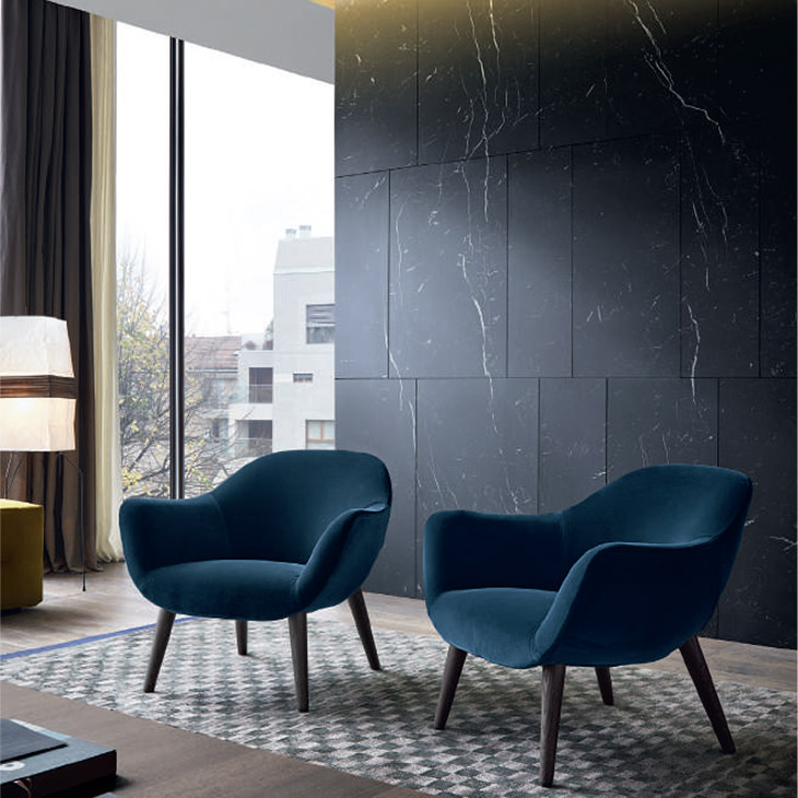 two poliform mad armchairs in situ