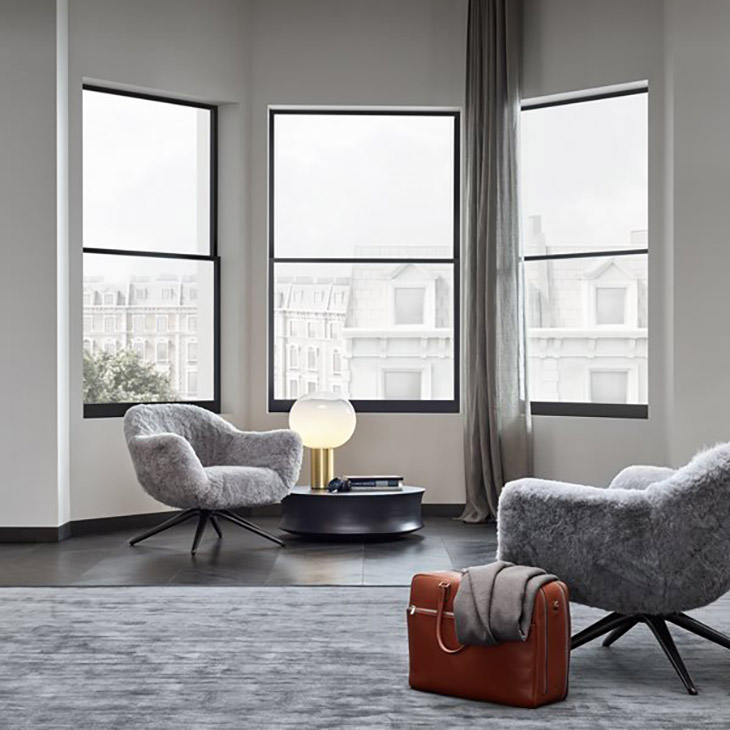 two poliform mad armchairs in situ