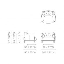line drawing for a poltrona frau archibald gran comfort armchair