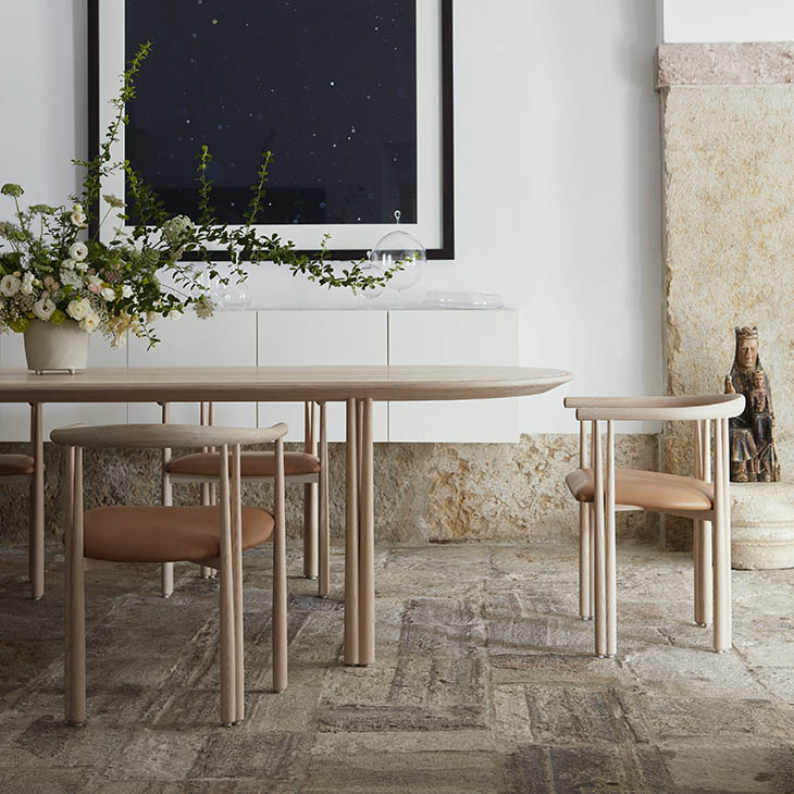 de la espada elliot table and elliot dining chairs in situ