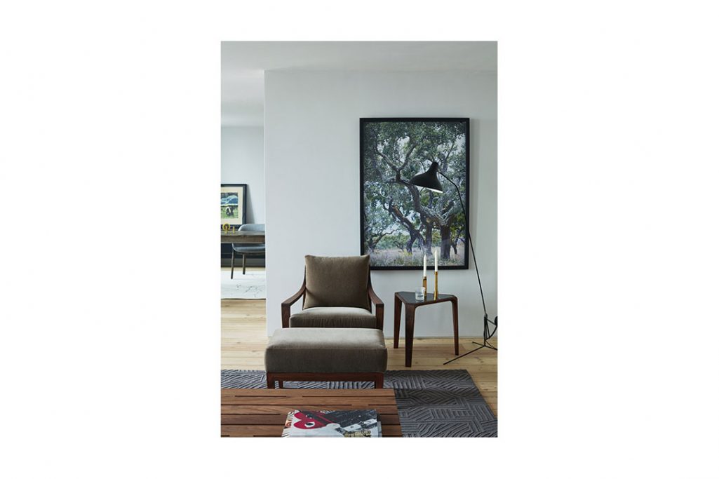 de la espada low lounge armchair and ottoman in situ