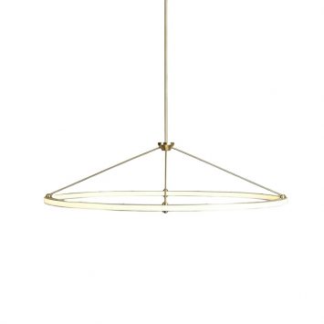 roll & hill halo oval pendant in polished brass