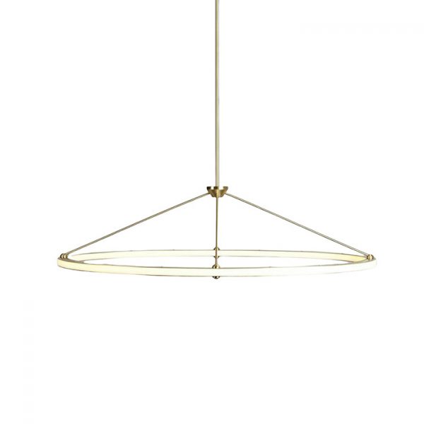 roll & hill halo oval pendant in polished brass