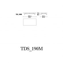 line drawing and dimensions for b&b italia diesis coffee table with shelf