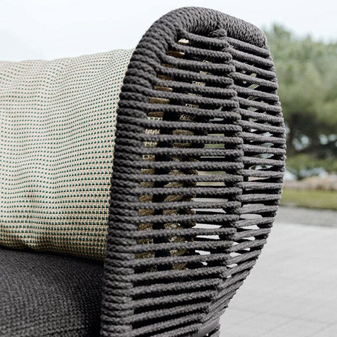 detail of braiding on a b&b italia bay outdoor armchair