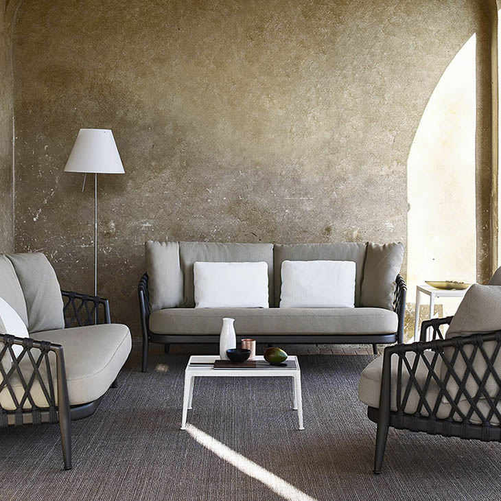b&b italia erica outdoor sofas and armchair in situ