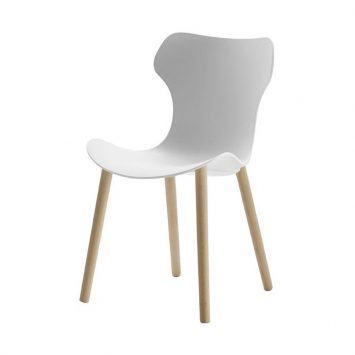 b&b italia papilio shell chair wooden legs