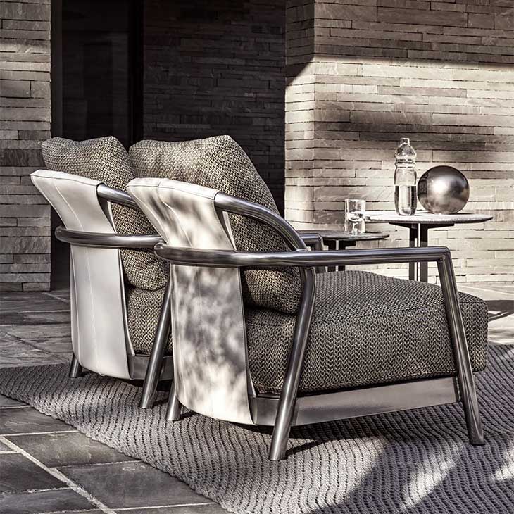 flexform alison outdoor armchairs in situ