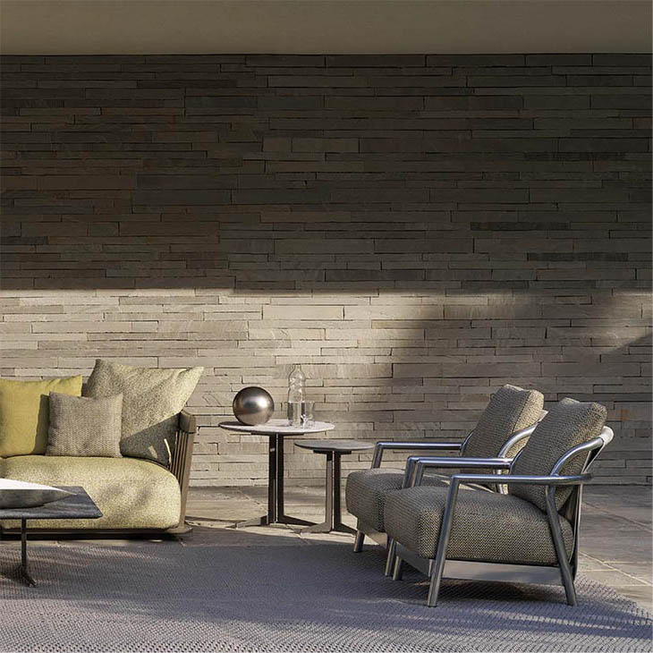 flexform alison outdoor armchairs in situ