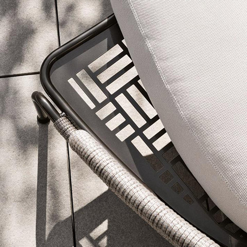 minotti aston cord outdoor armchair in situ