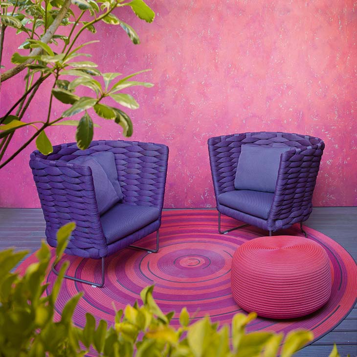 paola lenti ami outdoor armchairs in situ