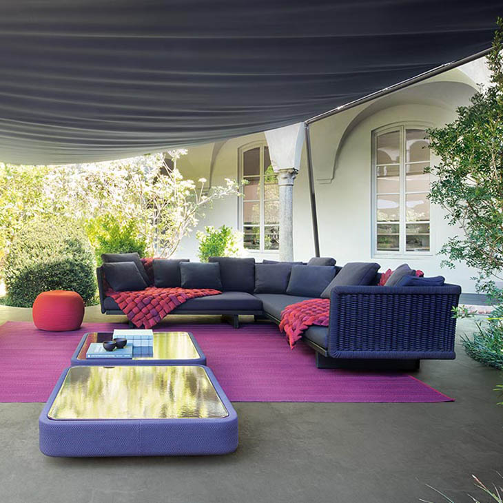 paola lenti sabi outdoor sofas in situ
