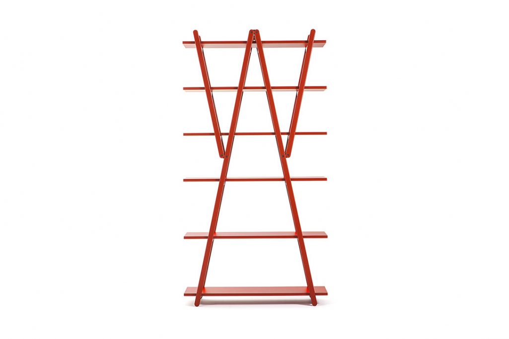 red lacquered cassina nuvola rossa bookcase