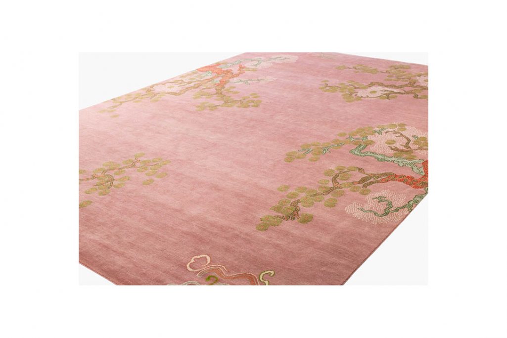 joseph carini tree & cloud rug pink