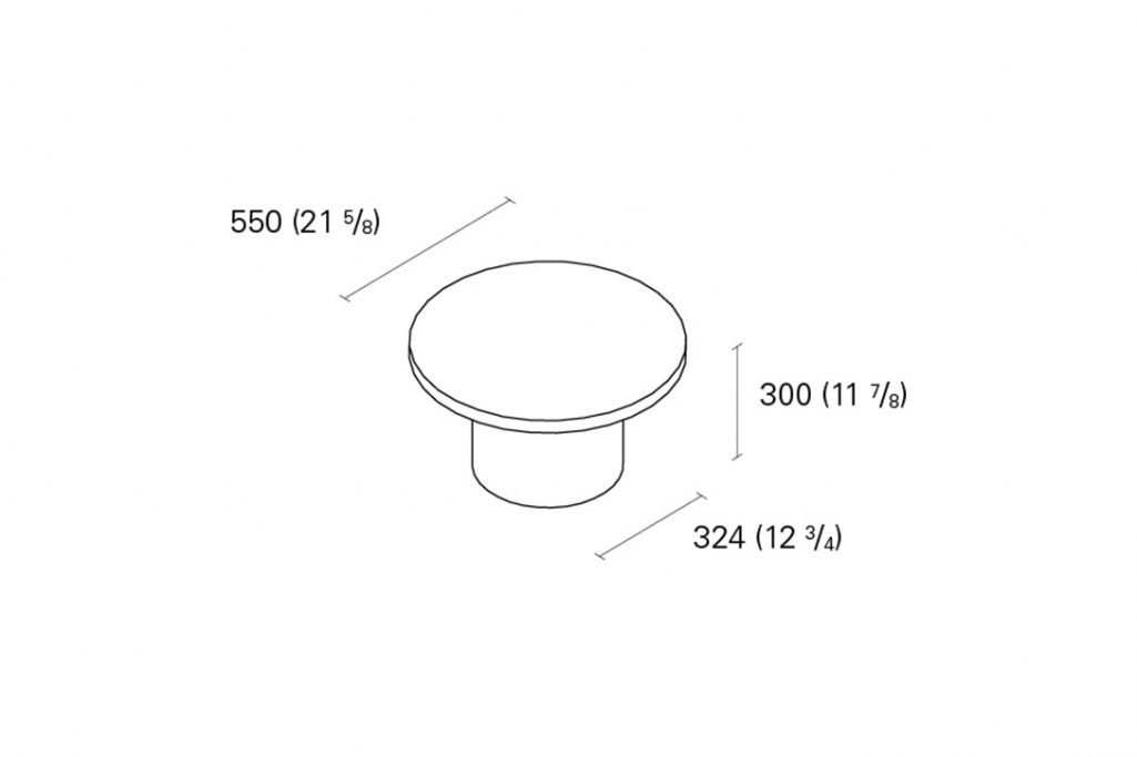 line drawing and dimensions for e15 enoki side table 550cm
