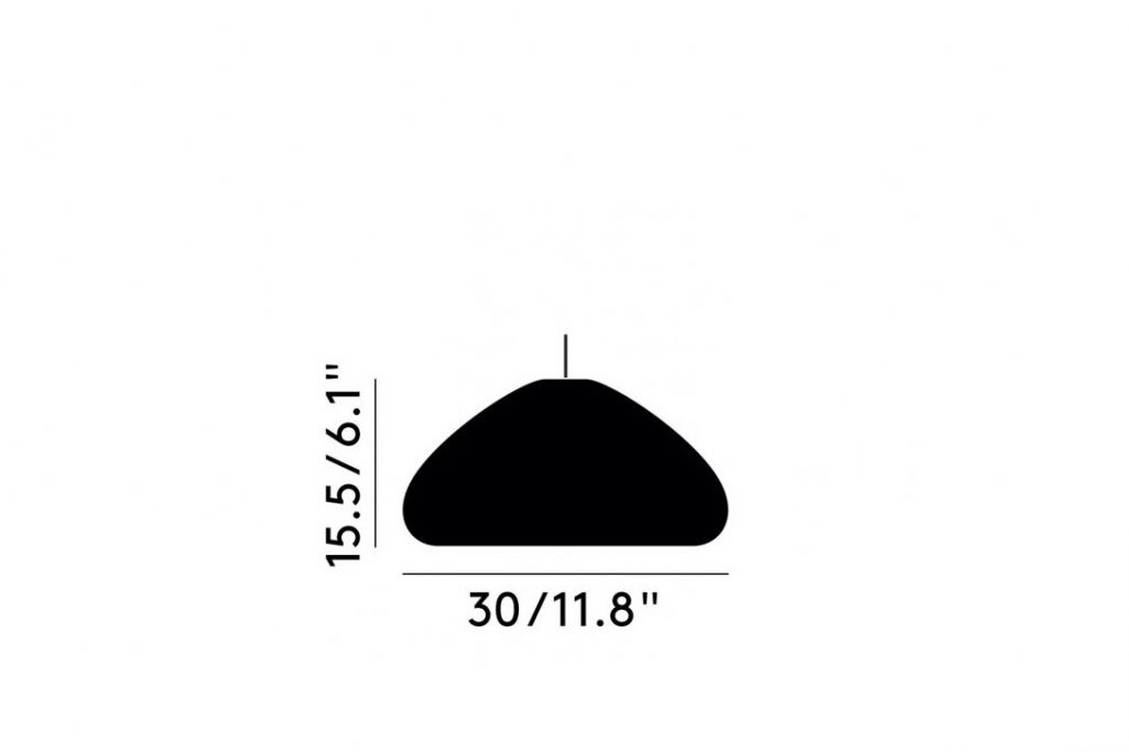 line drawing and dimensions for tom dixon void pendant light