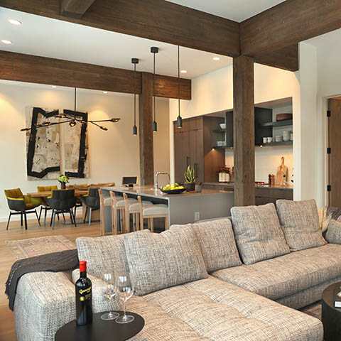 luxurious excutive rental featuring modern furniture and smart home technology at 232 lake lodge moonlight basin big sky, mt
