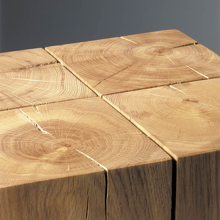 close up of e15 backenzahn side table