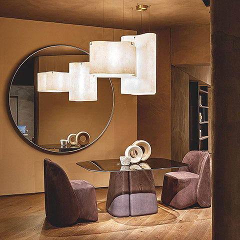 baxter karen chairs and fany table at salone del mobile 2022