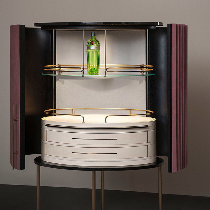 baxter plisse bar cabinet in situ