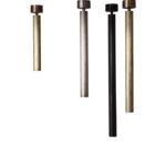 four apparatus cylinder pendants in various finishes