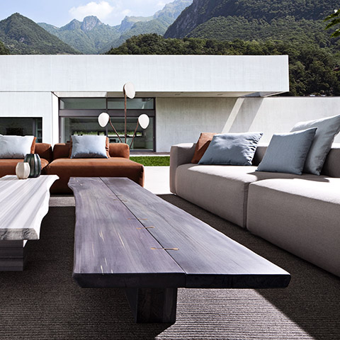 exteta montecarlo sofa and 10th joint coffee tables in situ