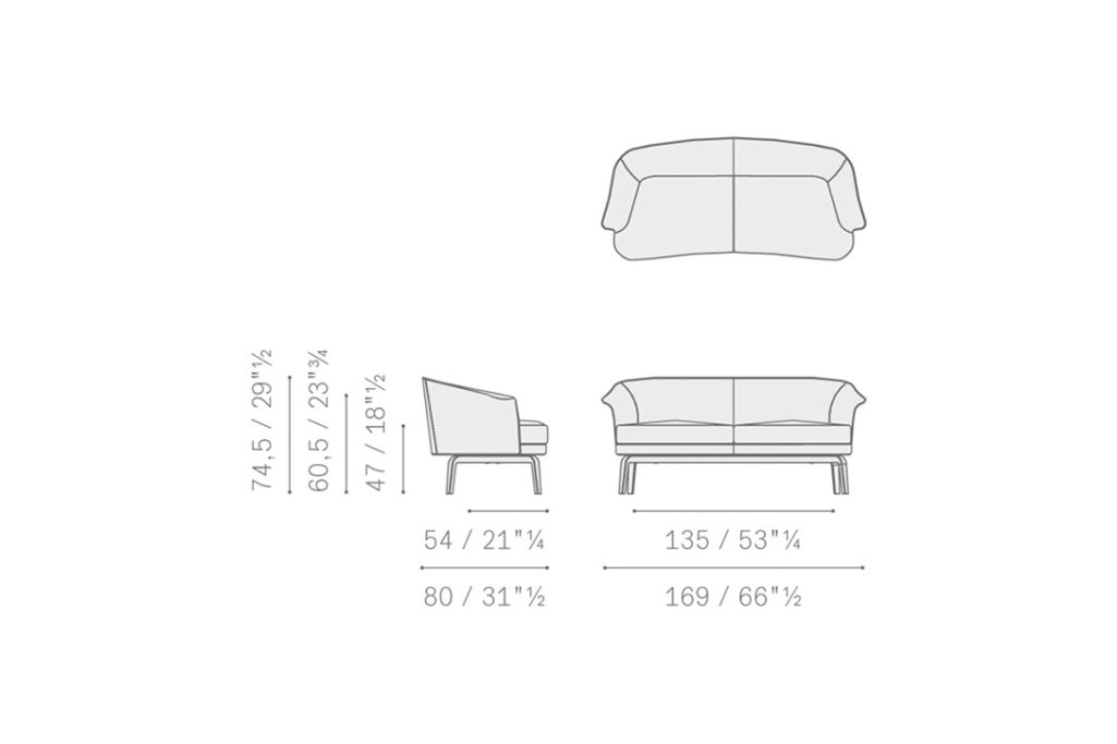 line drawing poltrona frau nivola sofa
