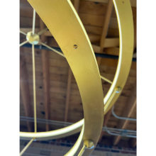 roll & hill halo pendant light 3 rings brushed brass