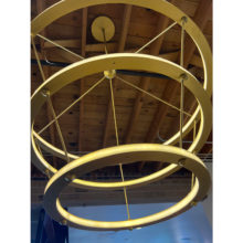roll & hill halo pendant light 3 rings brushed brass
