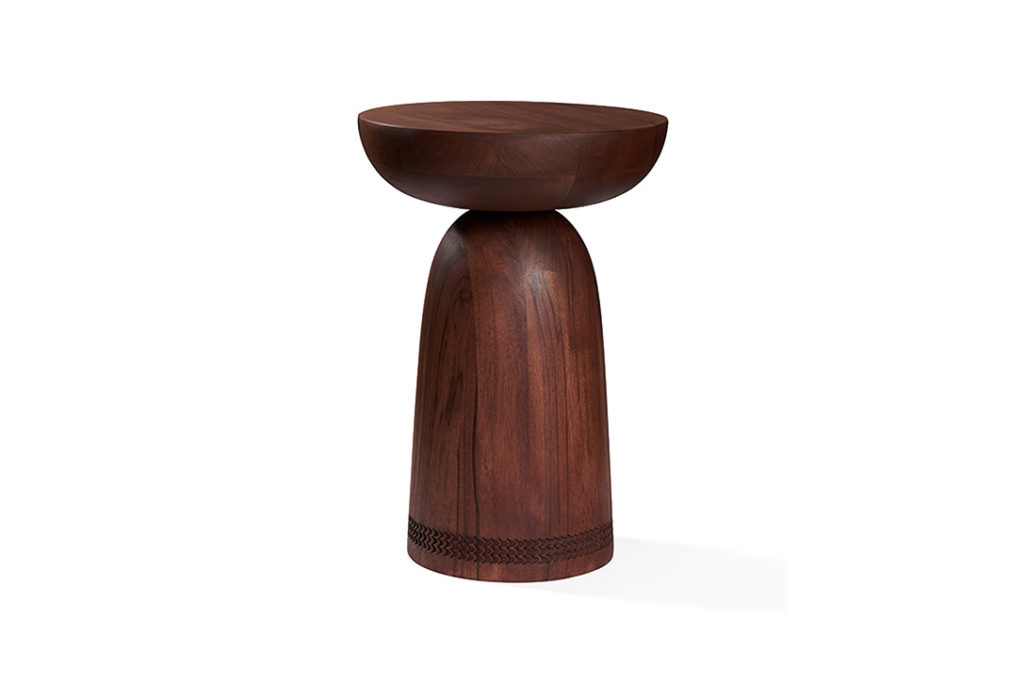 zanat nera stool walnut carving 3-rows