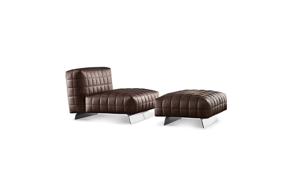 minotti twiggy armchair and ottoman