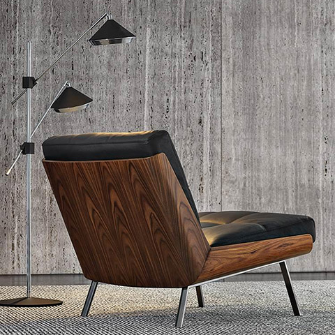 minotti daiki lounge chair in situ