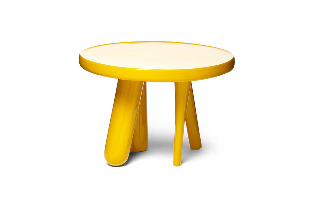 moooi elements 02 side table in golden yellow