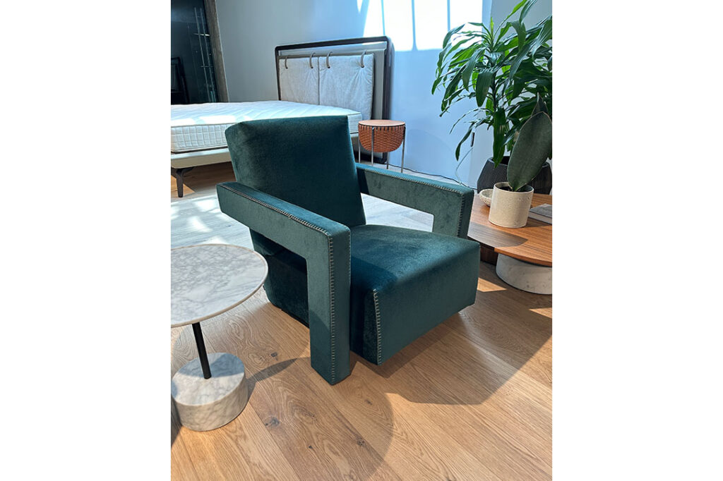 cassina utrecht xl armchair in osaka smeraldo fabric on sale at studio como denver