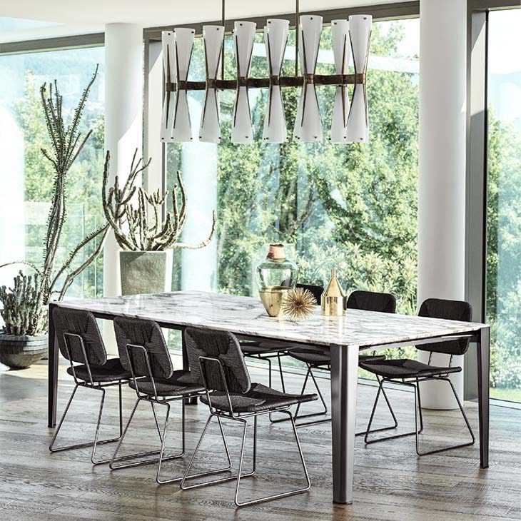 flexform echoes dining chairs in situ