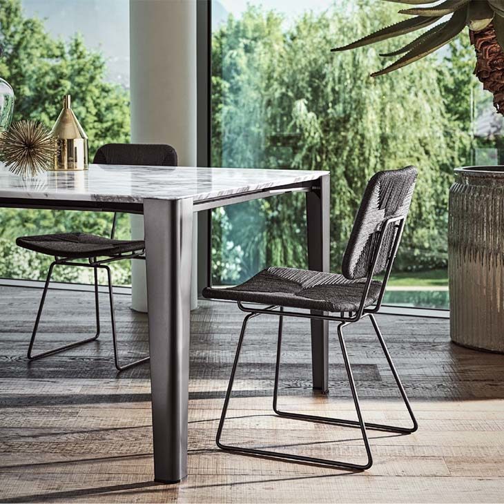flexform echoes dining chairs in situ