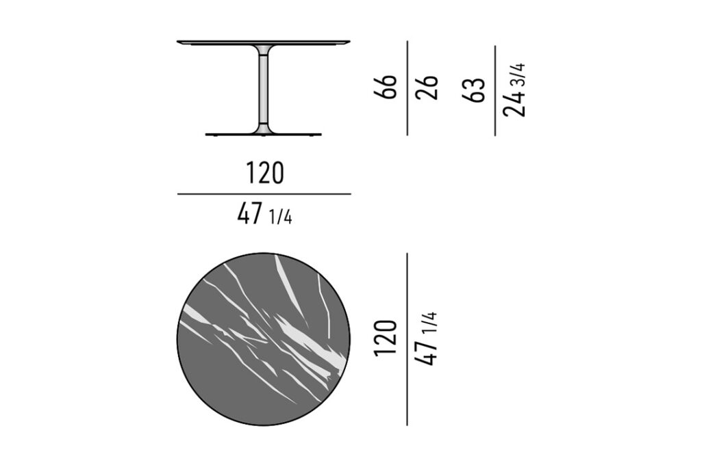 line drawing and dimensions for a minotti oliver lounge coffee table