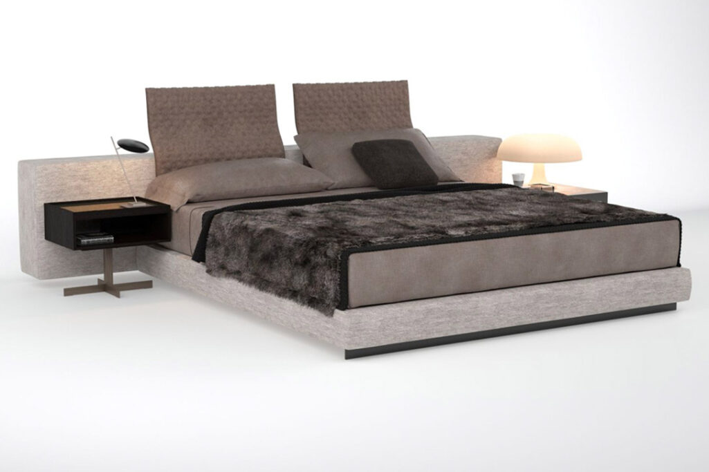 minotti yang bed offset king