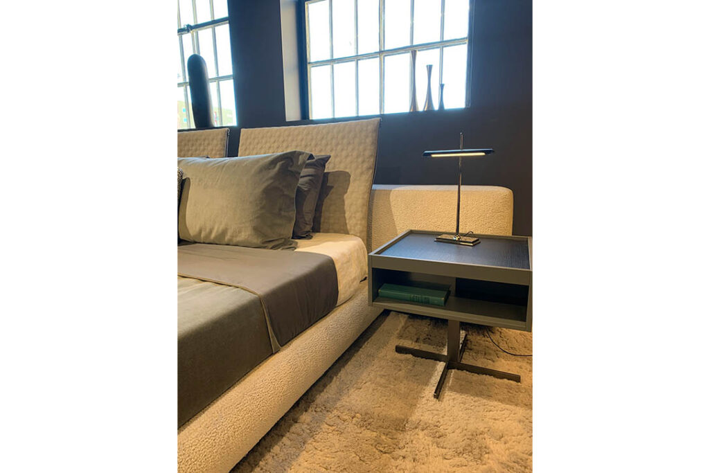 minotti yang bed offset king at studio como denver