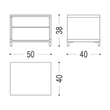 line drawing and dimensions for a riva 1920 rialto night fly nightstand