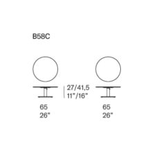 line drawing of a paola lenti giro side table