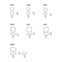 line drawings for paola lenti otto outdoor poufs